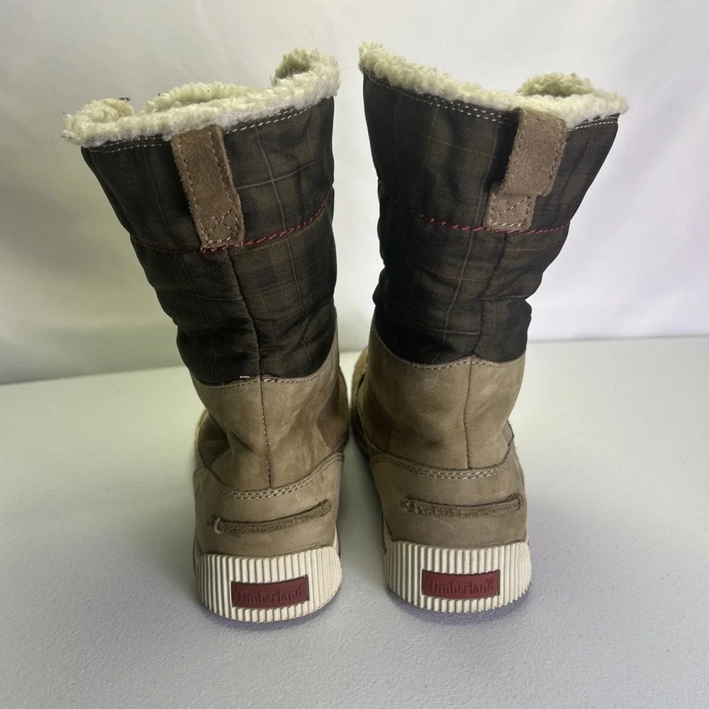 Timberland Earthkeepers Pannaway Sneaker Boots Women's Size 6.5 Plaid Shearling
